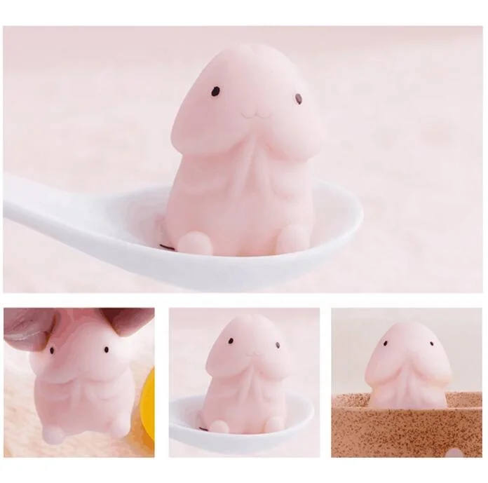 
exisiting stock cute plastic rubber penis shape mini squishy toy mochi squishies 