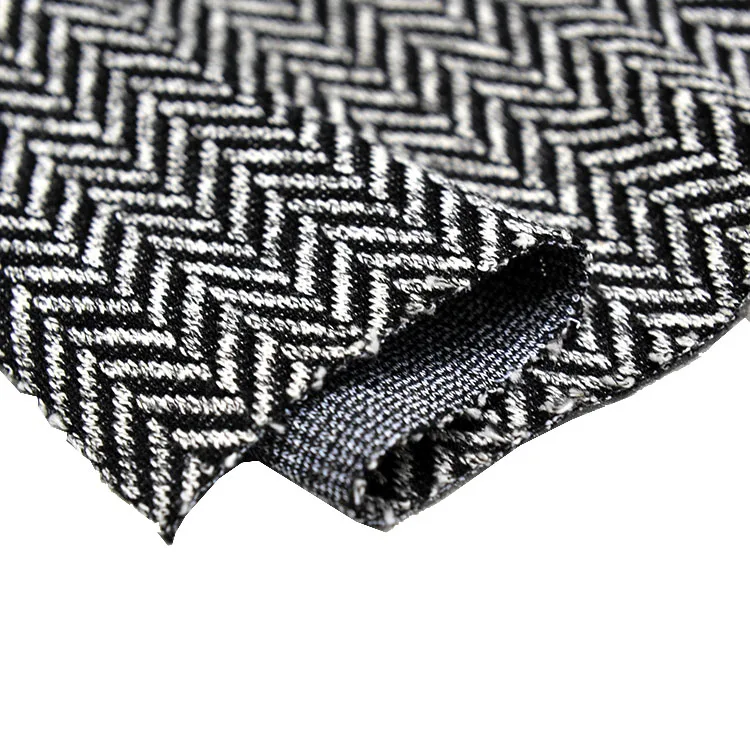 
Yarn dyed knitted fabric herringbone jacquard pattern for garment textile 