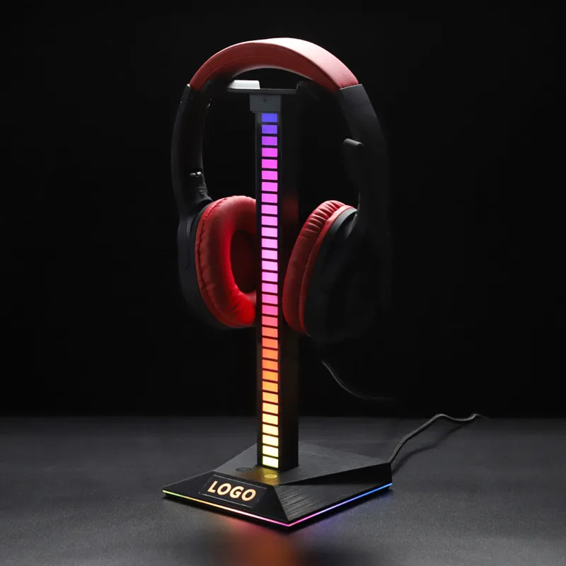 RGB Gaming Headphone ABS Stand Holder Earphone Display Shelf Bracket Gaming Headset Hanger with 2 USB2.0 Ports
