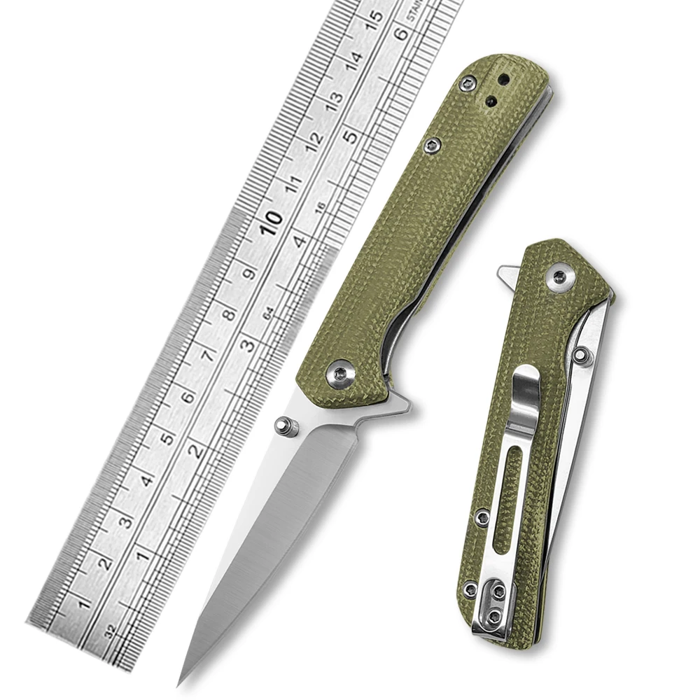 D2 AUS-8 сталь зеленый черный цвет micarta Ручка выживания Открытый складной портативный нож