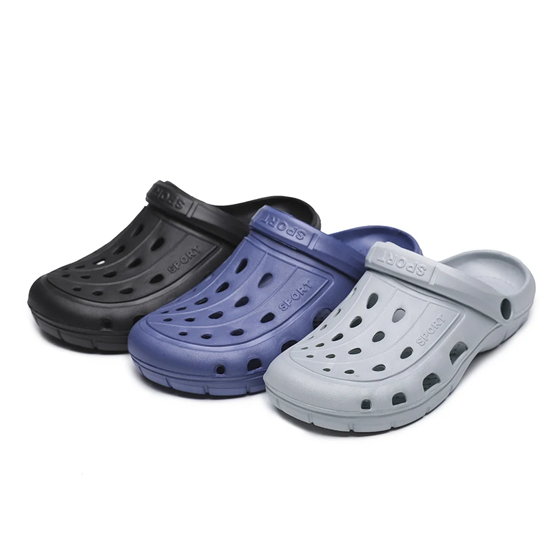 
Легкие садовые тапки из ЭВА для мужчин, пляжные шлепанцы, без застежки, ленивые, летняя обувь 