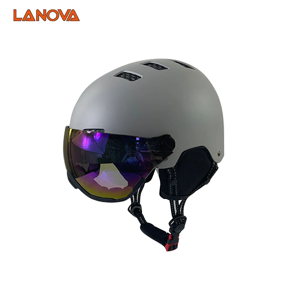 Capacetes de esqui New moddle Hot Sale Factory OEM  Man Woman Youth Kid Ski Snow Snowboard Helmets with Goggle Visor Lens