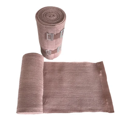 Custom size  4.5m medical strip high compression cotton elastic bandage with aluminium clip