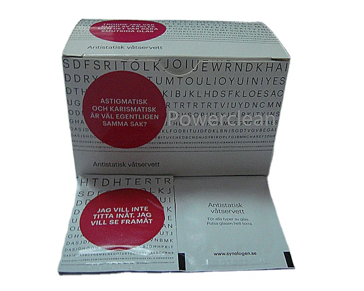 Anti-fog,Anti-dust, with OEM/ODM Customized Logo Eyeglass Cleaning Wet Anti-fog Car Wipes