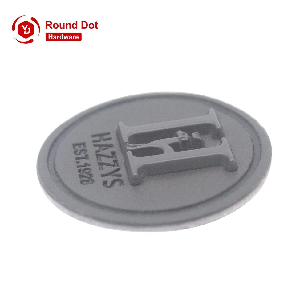 Professional OEM ODM Jeans Leather Label with Metal Logo for Garment, Custom Leather Paint Metal Letter Logo Label for Clothing