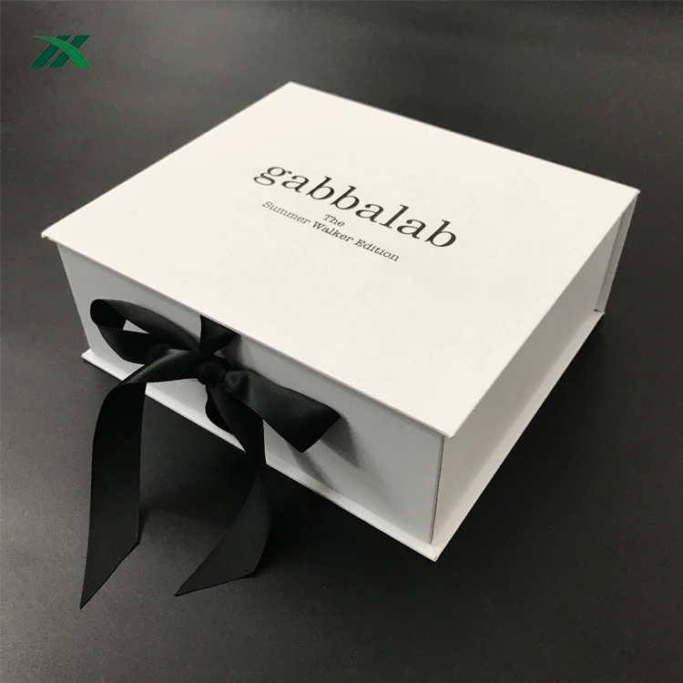 custom baby clothes packaging paper box ribbon closure