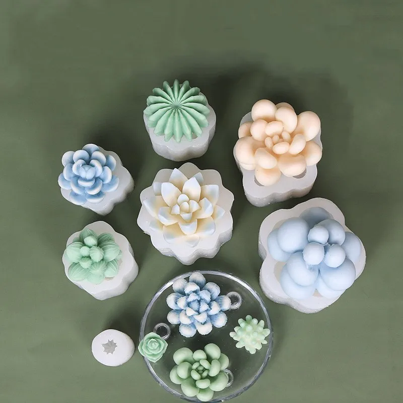 Three-dimensional Fleshy silicone Candle Mold DIY incense candle expansion stone plaster baking cake mold