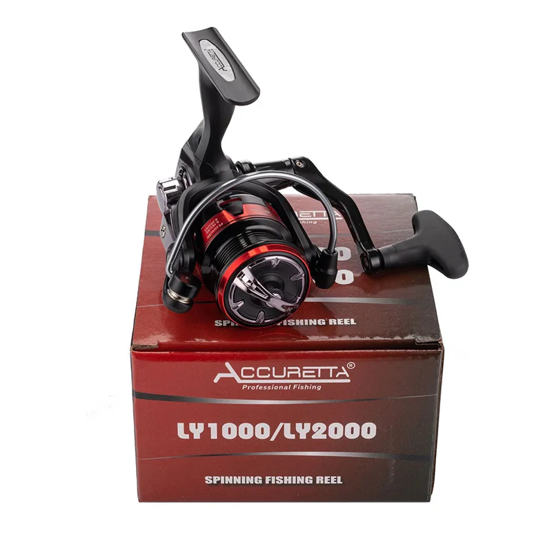 WeiHe LY1000-2000 5.2:1 Spinning Fishing Reel For Casting  With Metal Spool