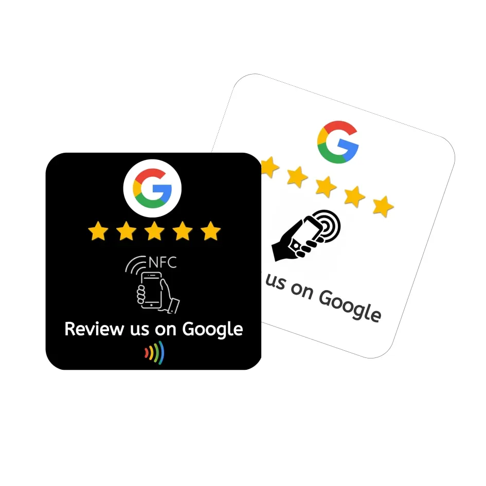 Google Review Card NFC NTAG213 215 216 Epoxy/PVC Sticker Window Label/Table Tag for Yelp Tripadvisor restaurant/hotel/take out