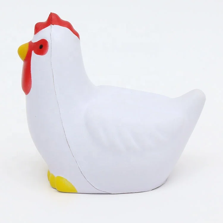 Factory Direct Sales PU Cock Animal Foam Toys Pressure Relief Ball Polyurethane Toy Chicken Keychain Squeeze