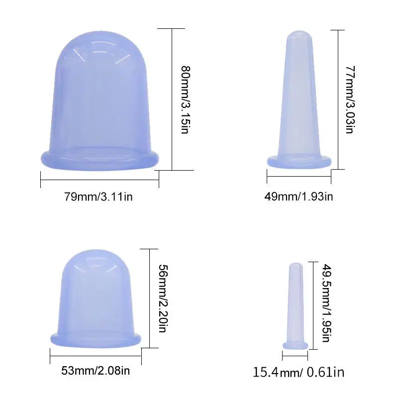 Silicone Anti Cellulite Vacuum Cup Cupping Therapy Sets Silicone Cupping Cup Facial And Body Massage Cups Set
