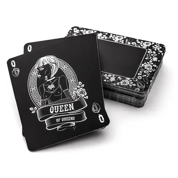 Manufacturer High Quality Waterproof Black Poker Custom Size Print Plastic PVC 777 Deck Poker Playing Cards