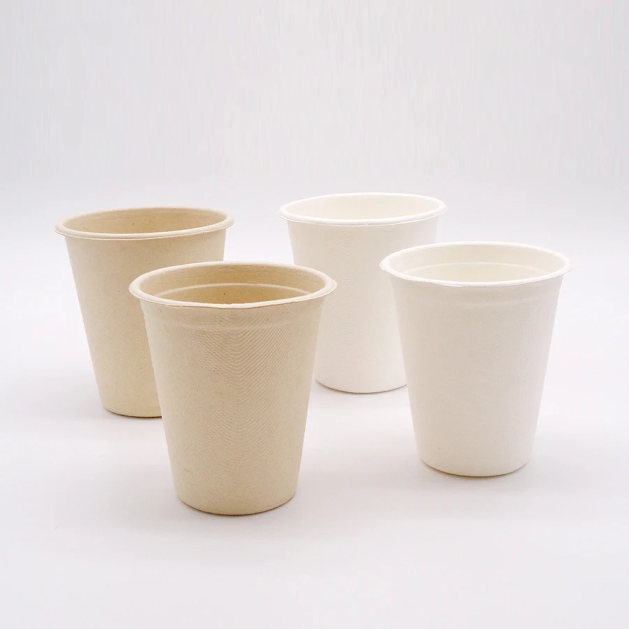EcoNewLeaf Biodegradable Disposable Sugarcane Bagasse Pulp Paper Coffee Cup Drinking Cup
