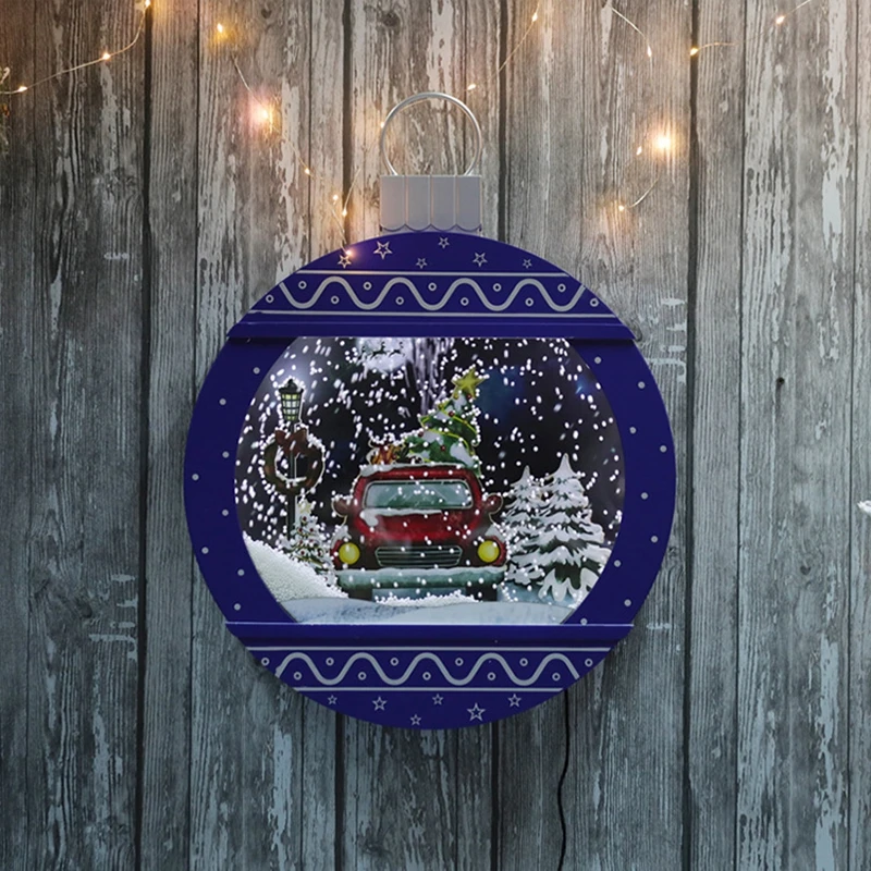 RICHSHINING 2024 Merry Christmas Decoration LED Hanging Lights Window/Door Santa Claus Ornament String Hanging Lights For Home