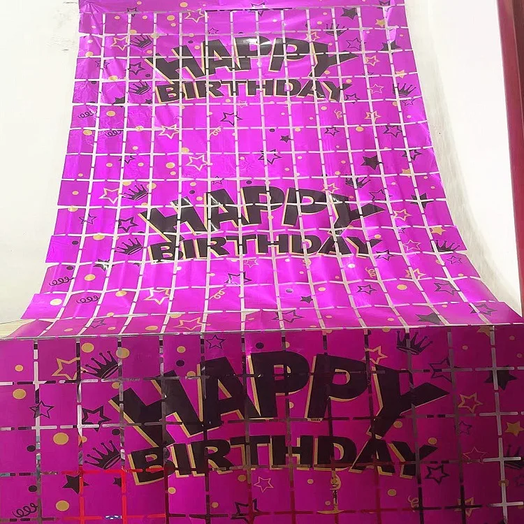 Новые металлические занавески из фольги для украшения дня рождения 1*2 м квадратная занавеска