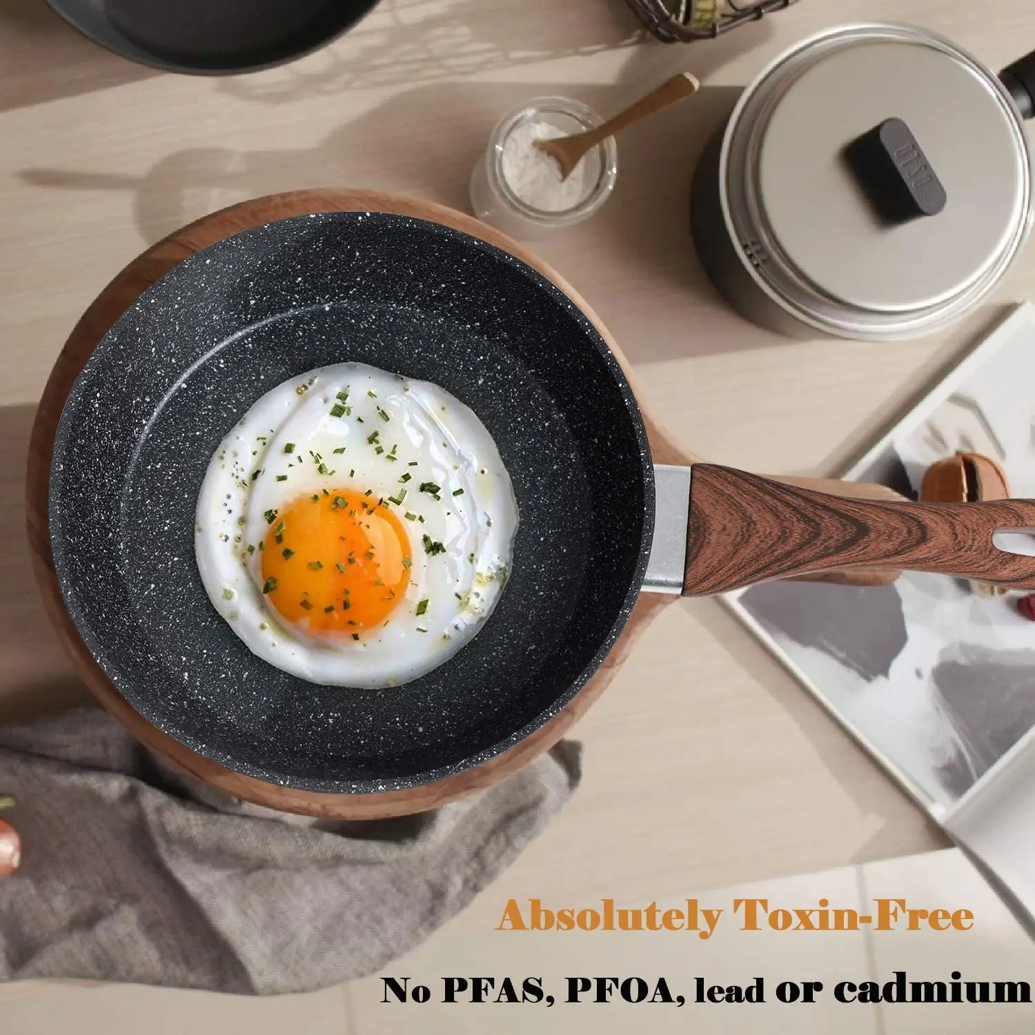 Induction Kitchen Cookware Set Nonstick Pans - Granite Healthful Casserole Ceramic Cookware Sets