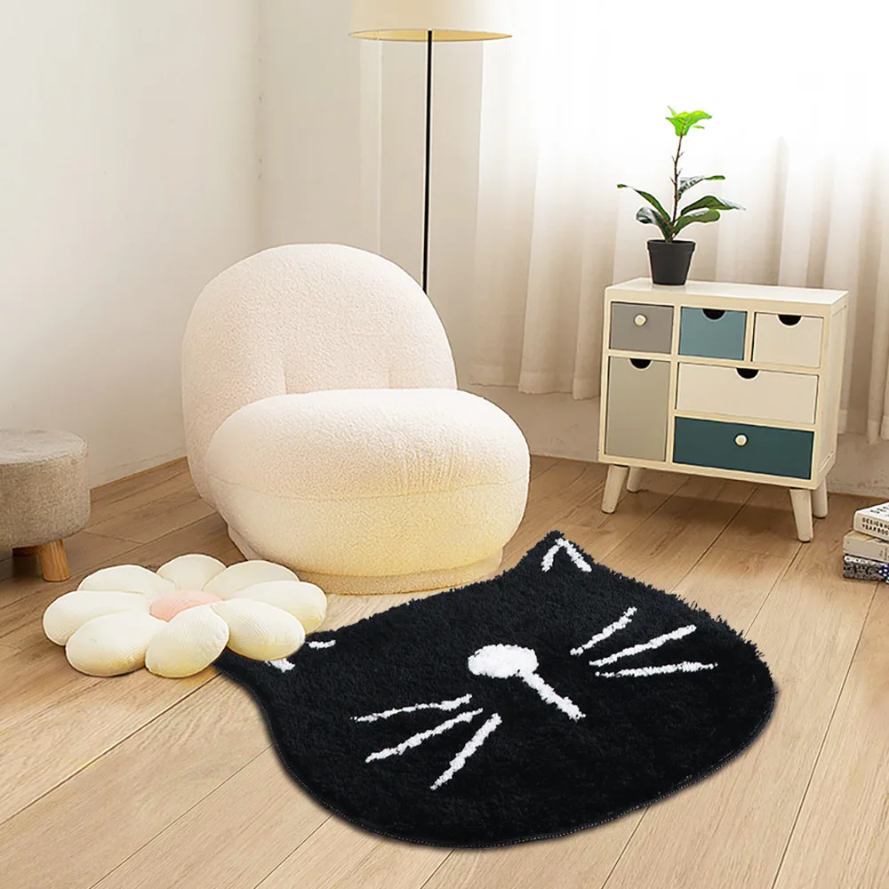 2023 new arrivals custom China Factory Waterproof Cartoon Cat Shape Bathroom Floor Mat Floor Cushion Mat  For Kids Bath Rug