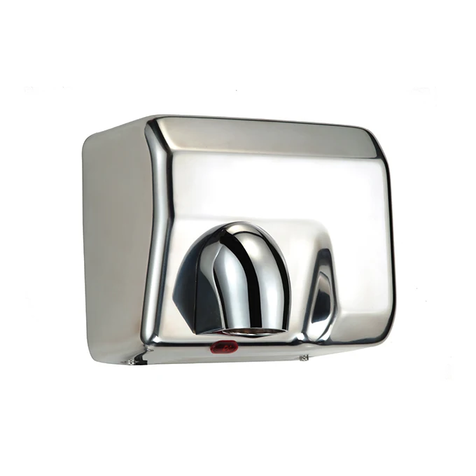 Push Button Brushed Stainless Steel Aisi 304 Automatic Hand Dryer With 360 Rotating Nozzle