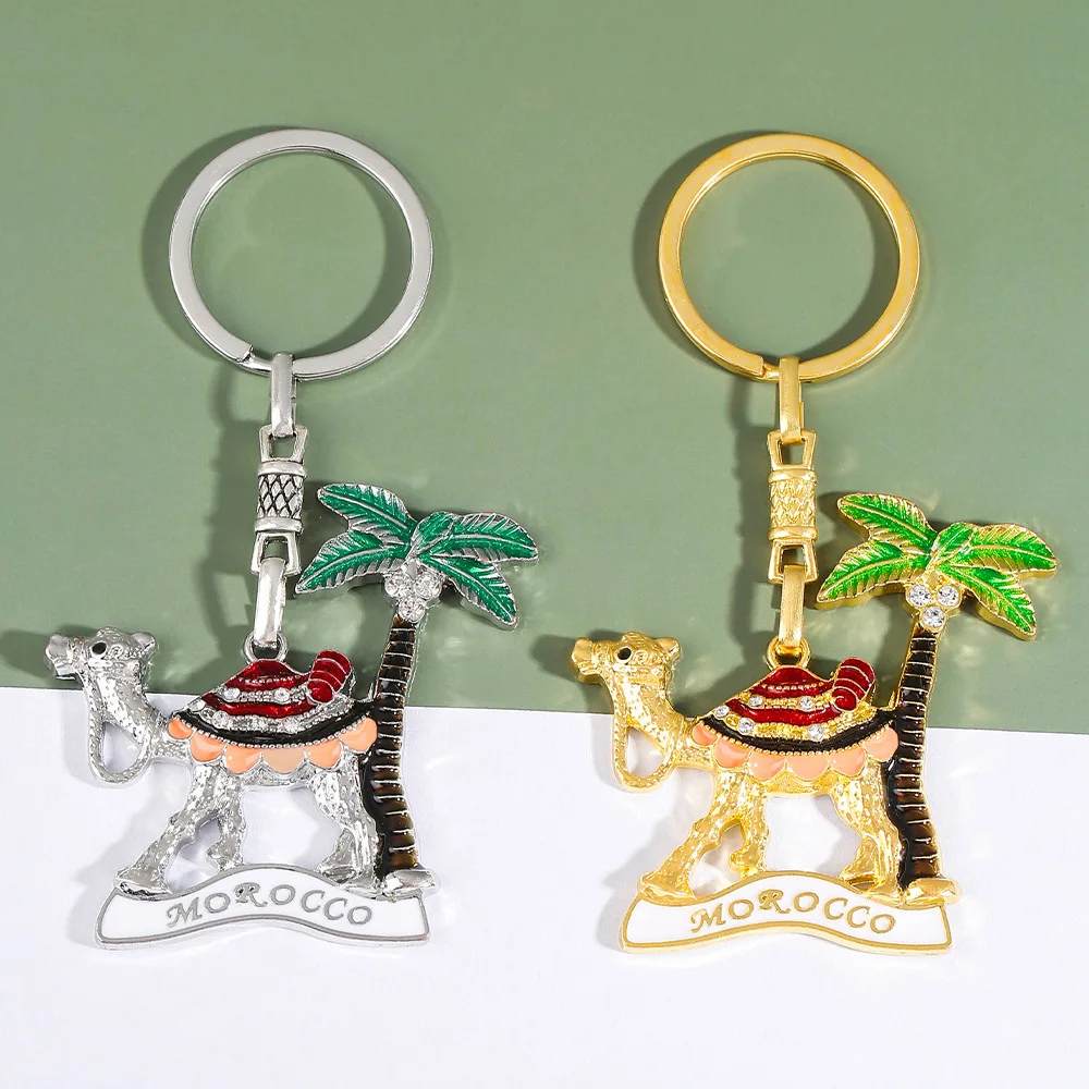 Fashion newest Morocco Marrakech cute lovely camel animal shape metal zinc alloy souvenir keyring keychain