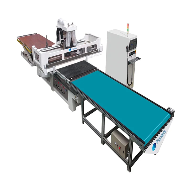 ATC auto loading and unloading nesting cnc router machine for wood furniture production