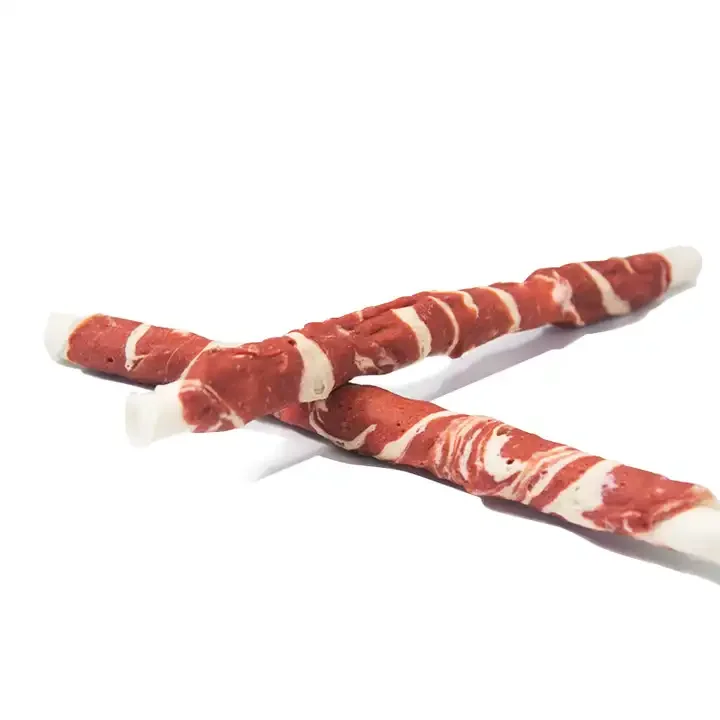 Rawhide Twist Dog Chew 500g Package Custom Label Air Dried Beef Flavor Dental Chews For Dogs