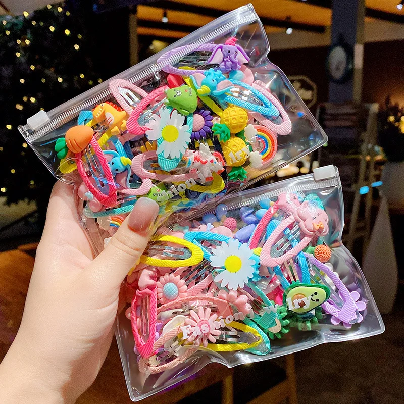 Конфеты colors10pcs BB заколки для волос в форме капли воды с цветочным принтом Слон Кролик смолы маленьких девочек наборы ухода за
