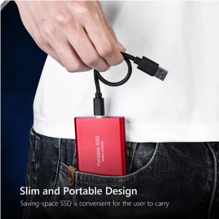 New Portable HD Hard Disk SSD 128TB 500GB 1TB Flash Hard Drive External Type-C High Speed USB3.1 2TB 4TB 8TB For Laptop/PC