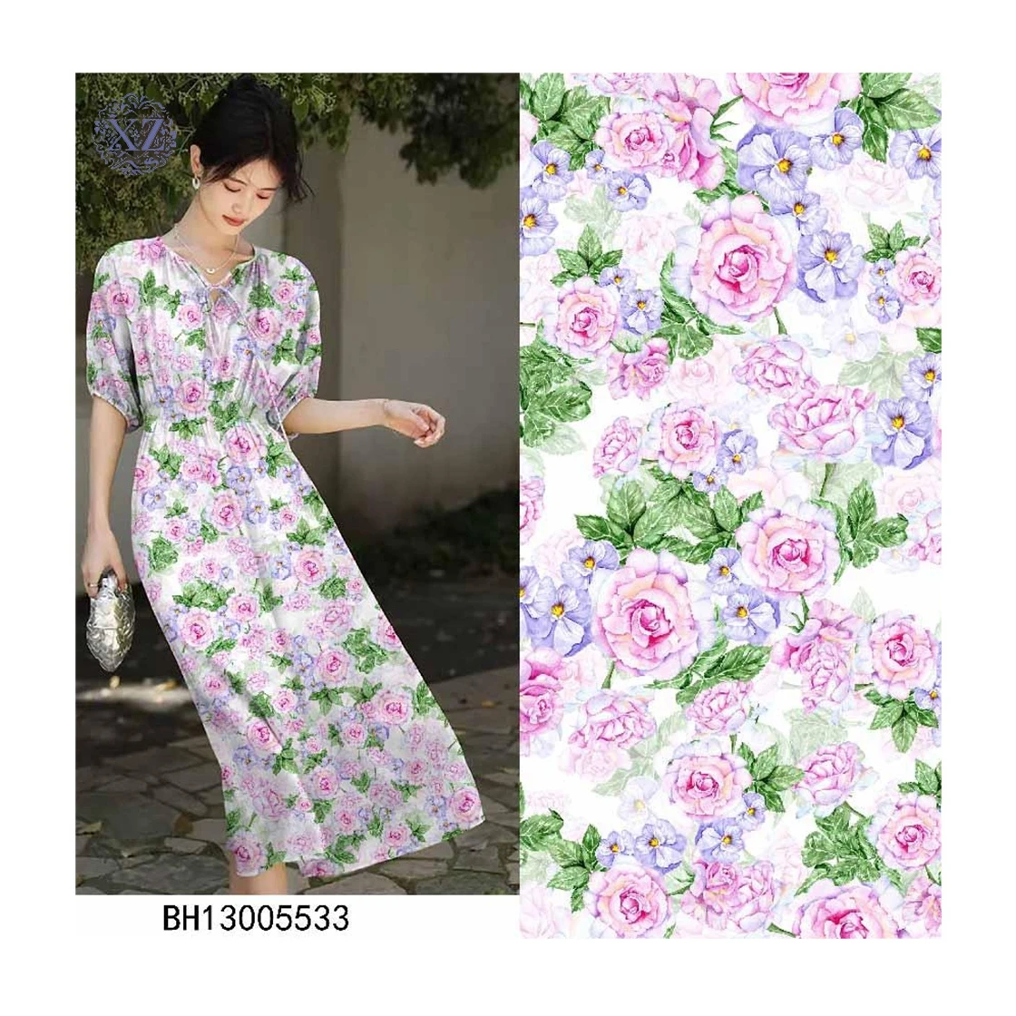 Breathable Woven Soft Rayon Poplin Print Floral Fabric Rayon Material For Women Clothing