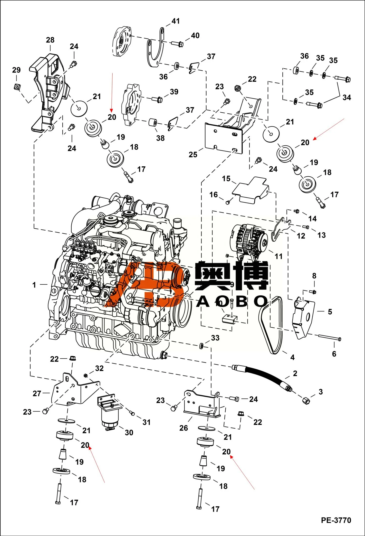 331 753 773 S130 S160 T140 T190 Engine Mount 6661785