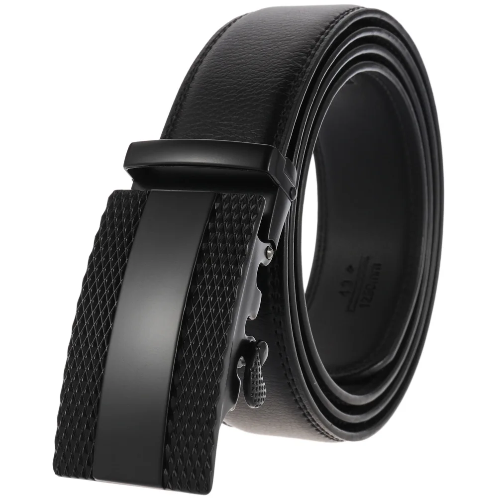 High Quality Fashion Casual Jeans Ratchet Belt Men Genuine Custom Leather Belt with Automatic Buckles
