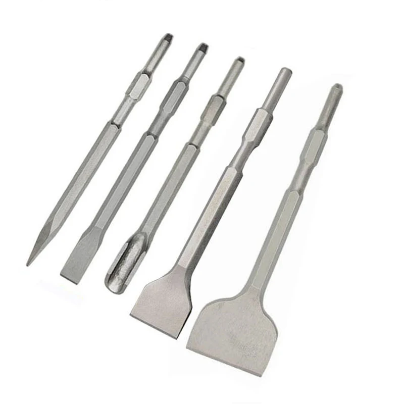 Electric Hammer Chisel Tool Set Impact Drill Square Handle Sharp Flat Chisel U-shaped Drilling Cement Wall Slotting Shovel