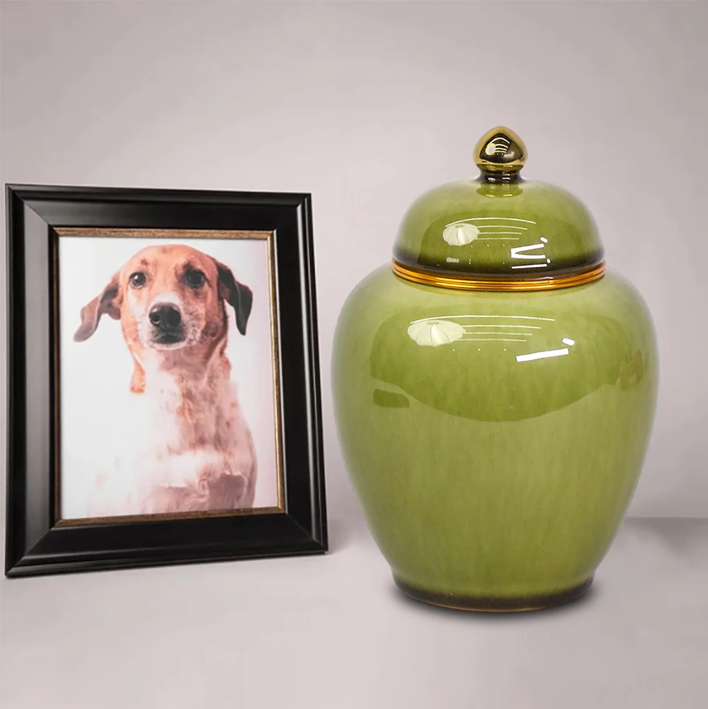 Custom Logo Color Design Pet Dog Cat Ashes Keepsake Cremation Funeral Supplies Airtight Porcelain Ceramic Urns For Pets Ashes