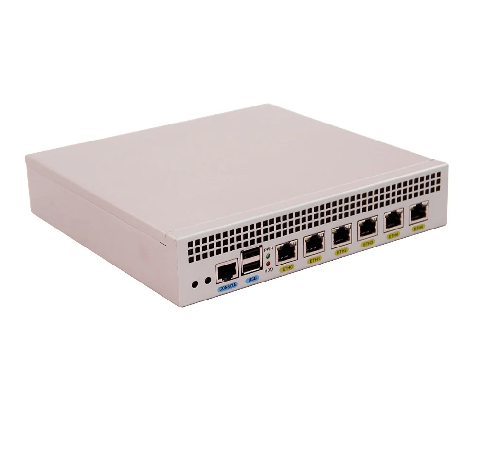 3855U 6LAN брандмауэр Мини ПК, двухъядерный двойной поток промышленных ПК DDR3L для сетевой безопасности мини-ПК