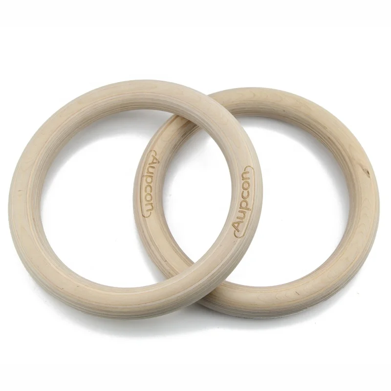 Strength Exercises Gym Wooden Rings with Adjustable Straps