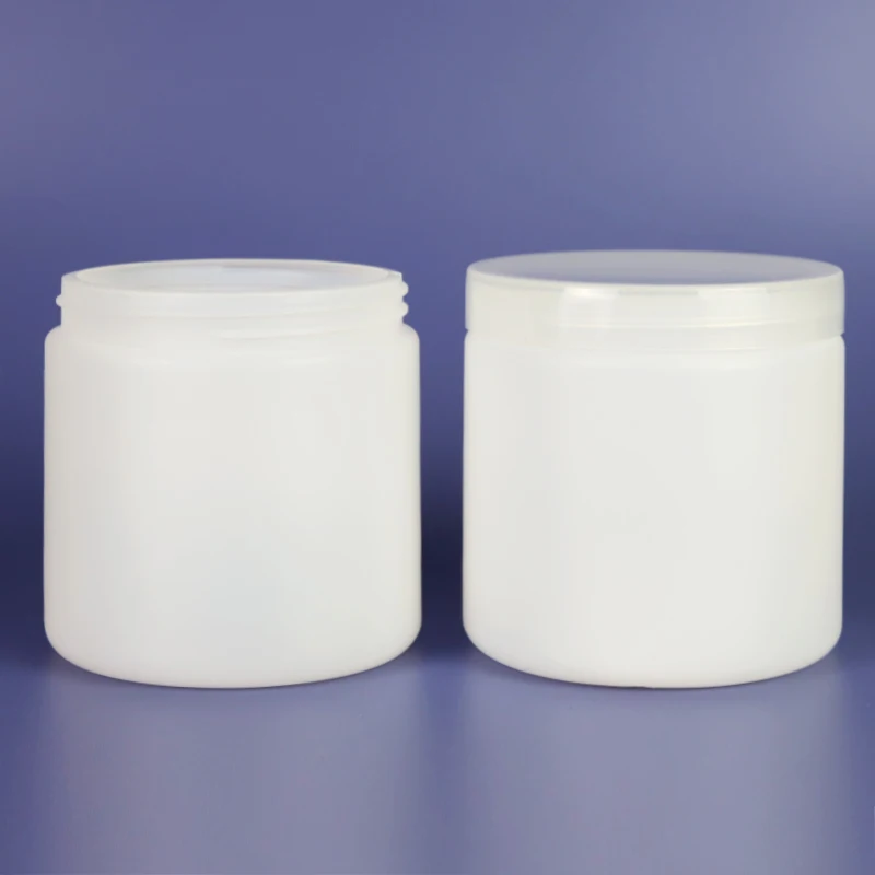 Idealpak Factory Custom White Black HDPE 500 ml Cosmetic Jars Plastic Jar 500ml