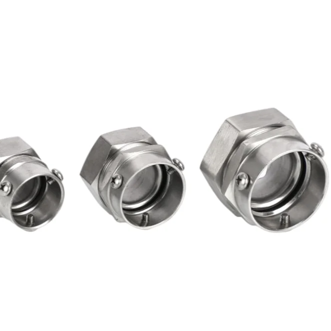 304 Series DKJ Sleeve Style Adaptor Ferrule Type Hose Joint Thread Stainless Steel Flexible Conduit Connector