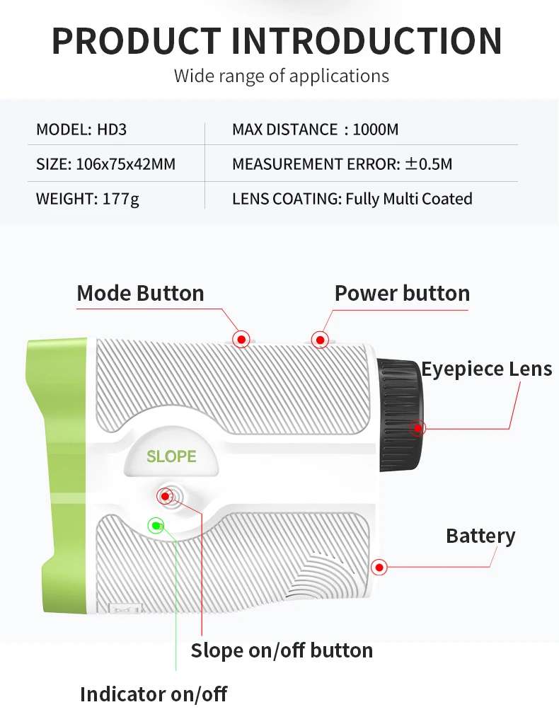 New Arrival OEM ODM 600M Laser Rangefinder Long Distance Rechargeable Golf and Hunting Rangefinder