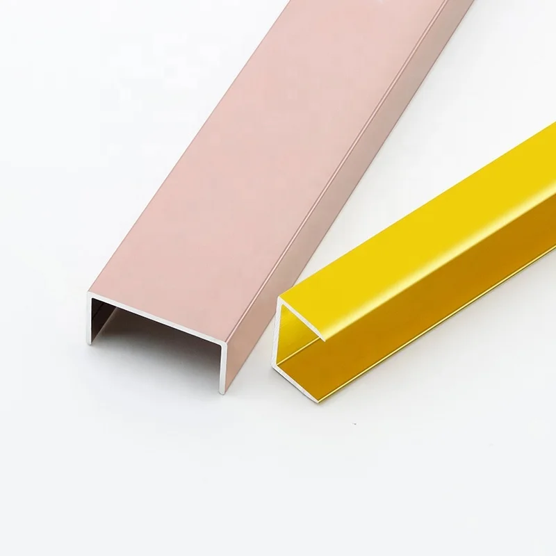 
Foshan Manufacturer Aluminum U-Shaped Profile With High Class Color tile trim 