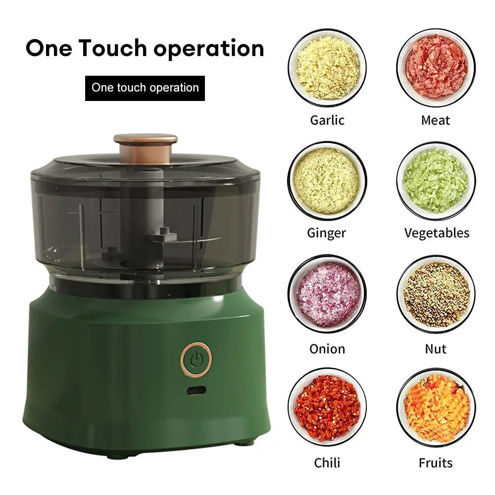 2024 Hot Sale Electric Mini Portable Recharge Garlic Grinder Meat Cake Mixer Blender  Wireless Meat Grinder