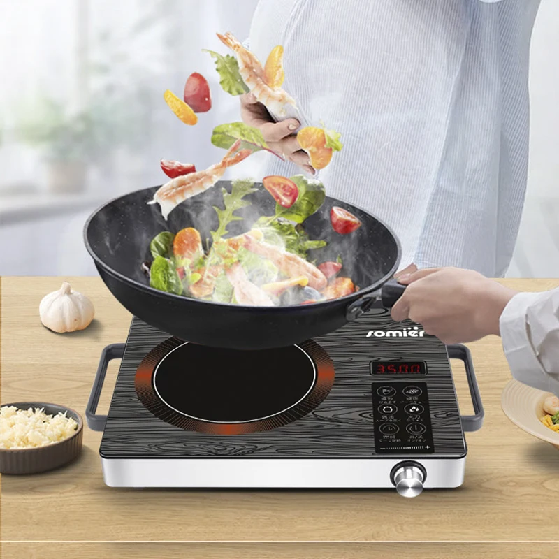 Electrical Mini Table Portable Electric Induction Stove Home Induction Hob Cooker Wood Grain OEM Touch Timing Induction Cookers