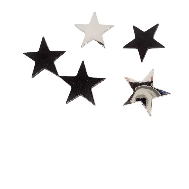 custom matte black star Shape Sewing Shank Button Metal Zinc Alloy sew on loop metal button for clothing