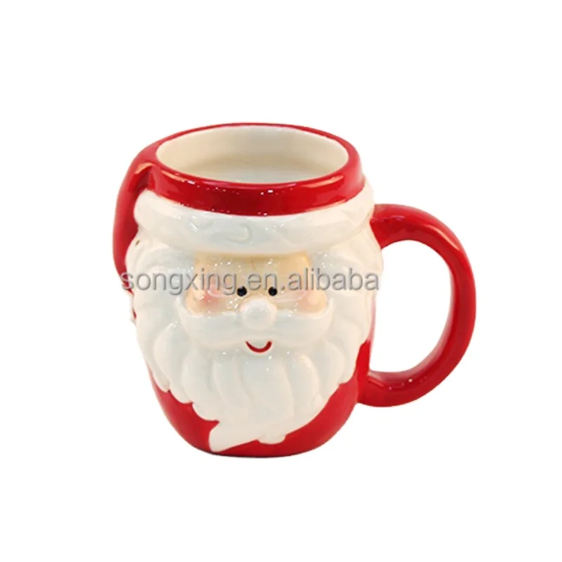 santa theme red cute cookie jar Ceramic Cookie Jar Container