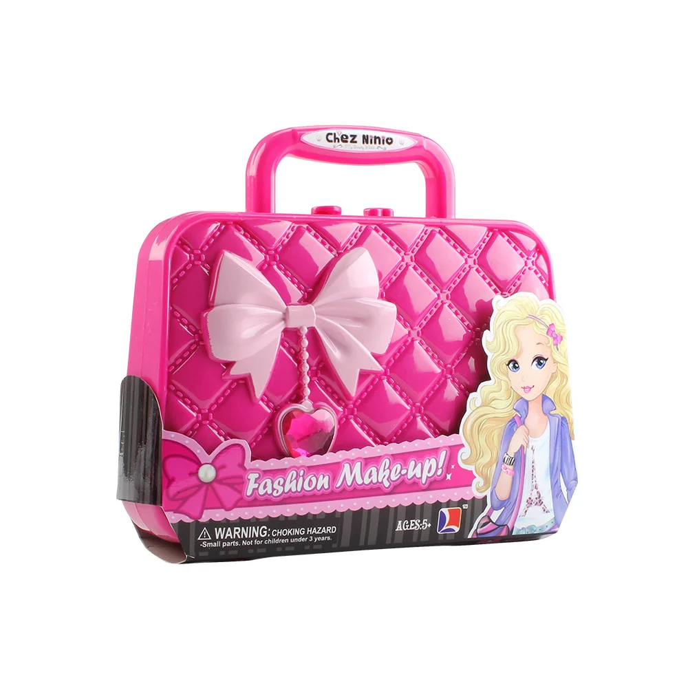 Pretend Play Kid Safety Non-toxic Makeup Set Kit Toy For Girls Dressing Cosmetic Travel Bag Beauty Toy