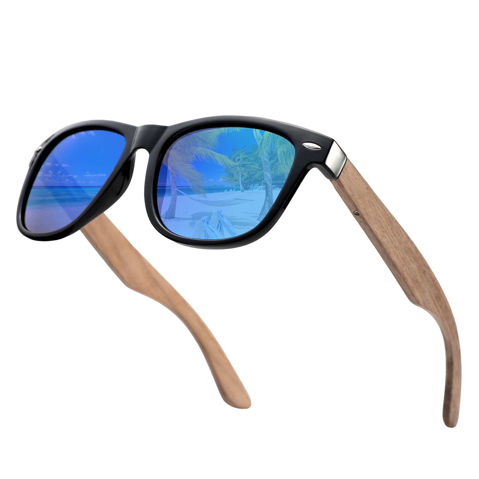 Heat Retro Wooden Sunglasses for Men and Women TAC polarization lens UV400 glasses Customized bamboo sun glasses Driving sports