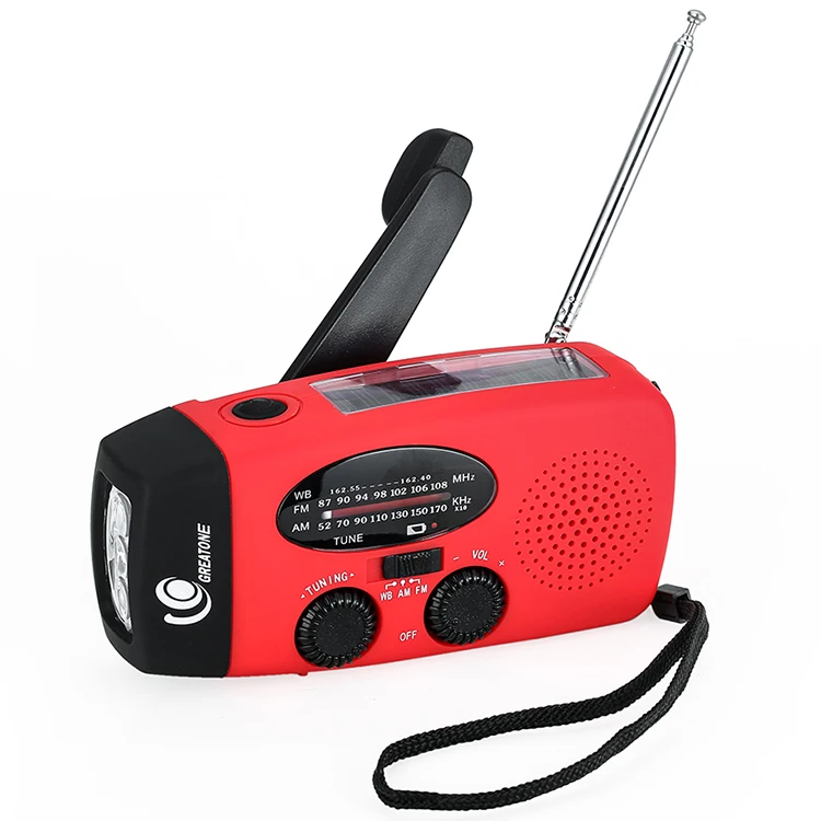 Amazon Лидер продаж солнечный ручной фонарь NOAA с зарядным устройством для сотового телефона 600/1000 мАч