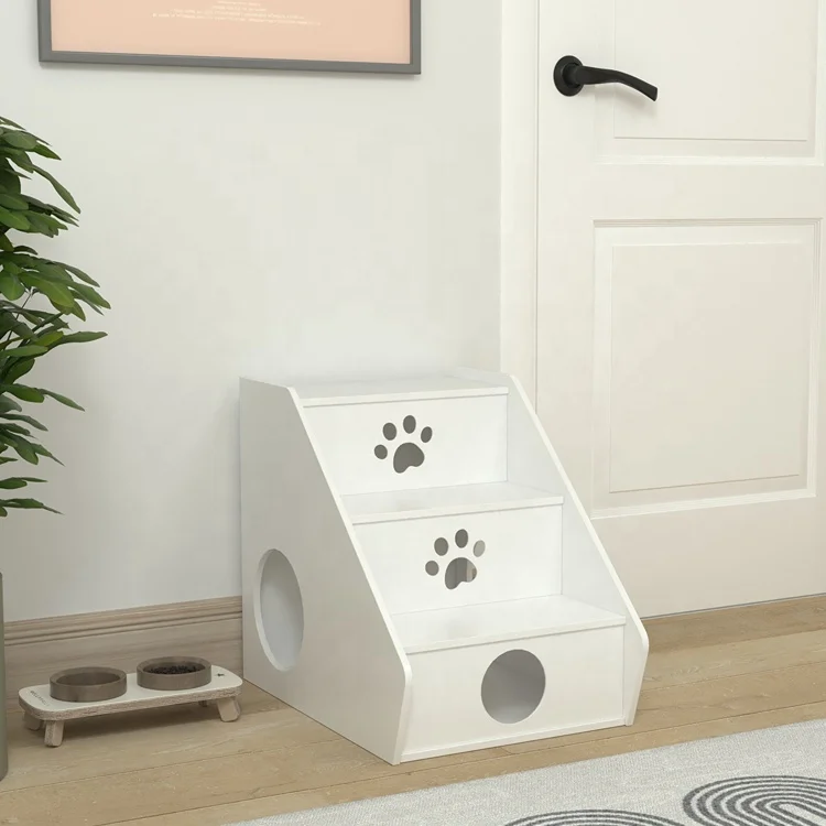 Деревянная мебель для домашних животных нескользящая трехступенчатая лестница кошек и собак высокие кровати диван окон окуня