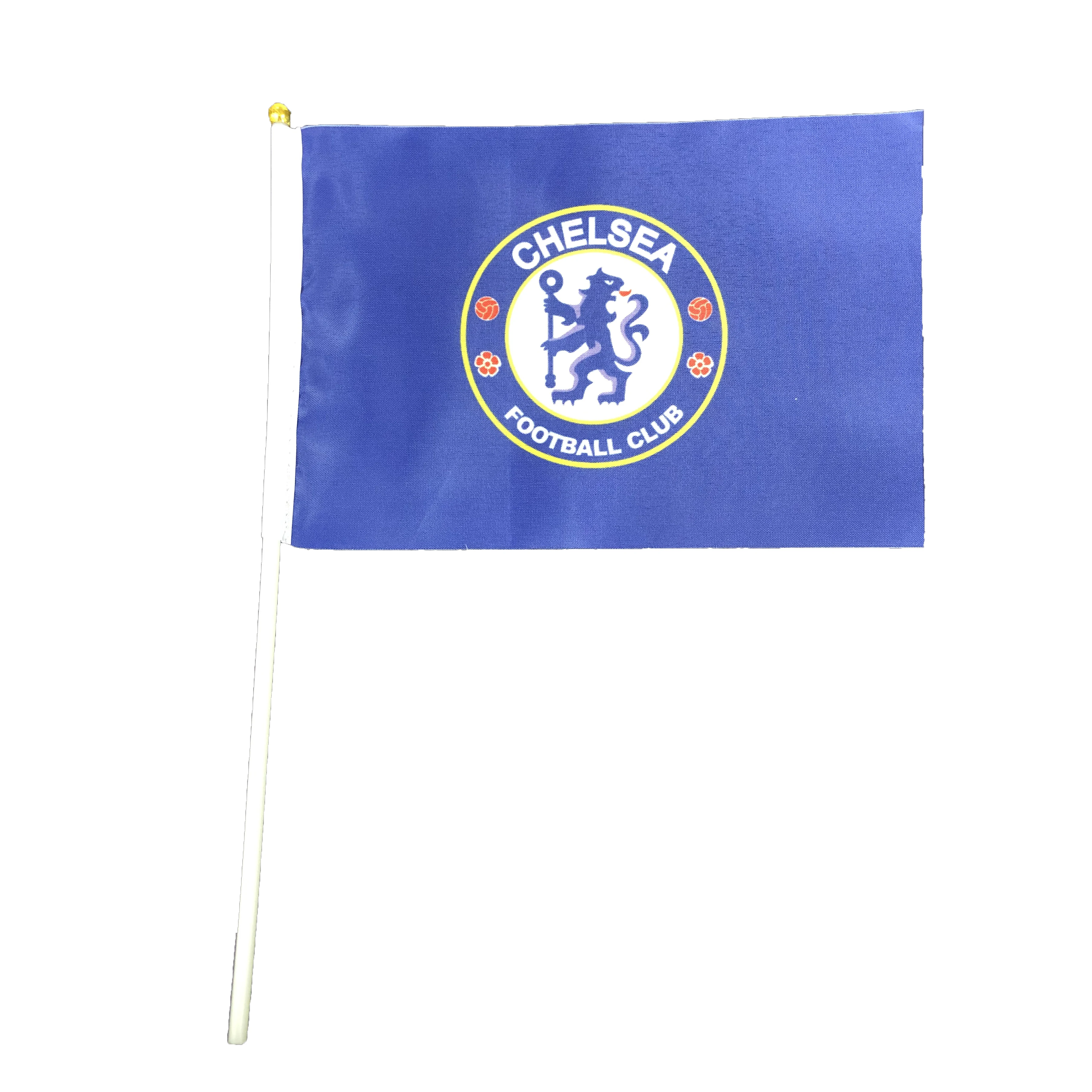 Personalised Flag Printing 30*45cm Polyester Custom Logo Flags  Handheld Chelsea FC Football Flag