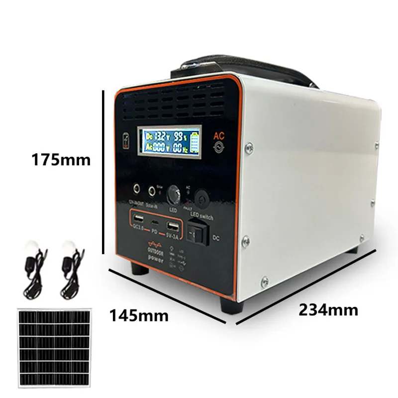 250W Power Station Compact Portable Solar Generator Panel Sets Power Station With Inverter For Emergency Household