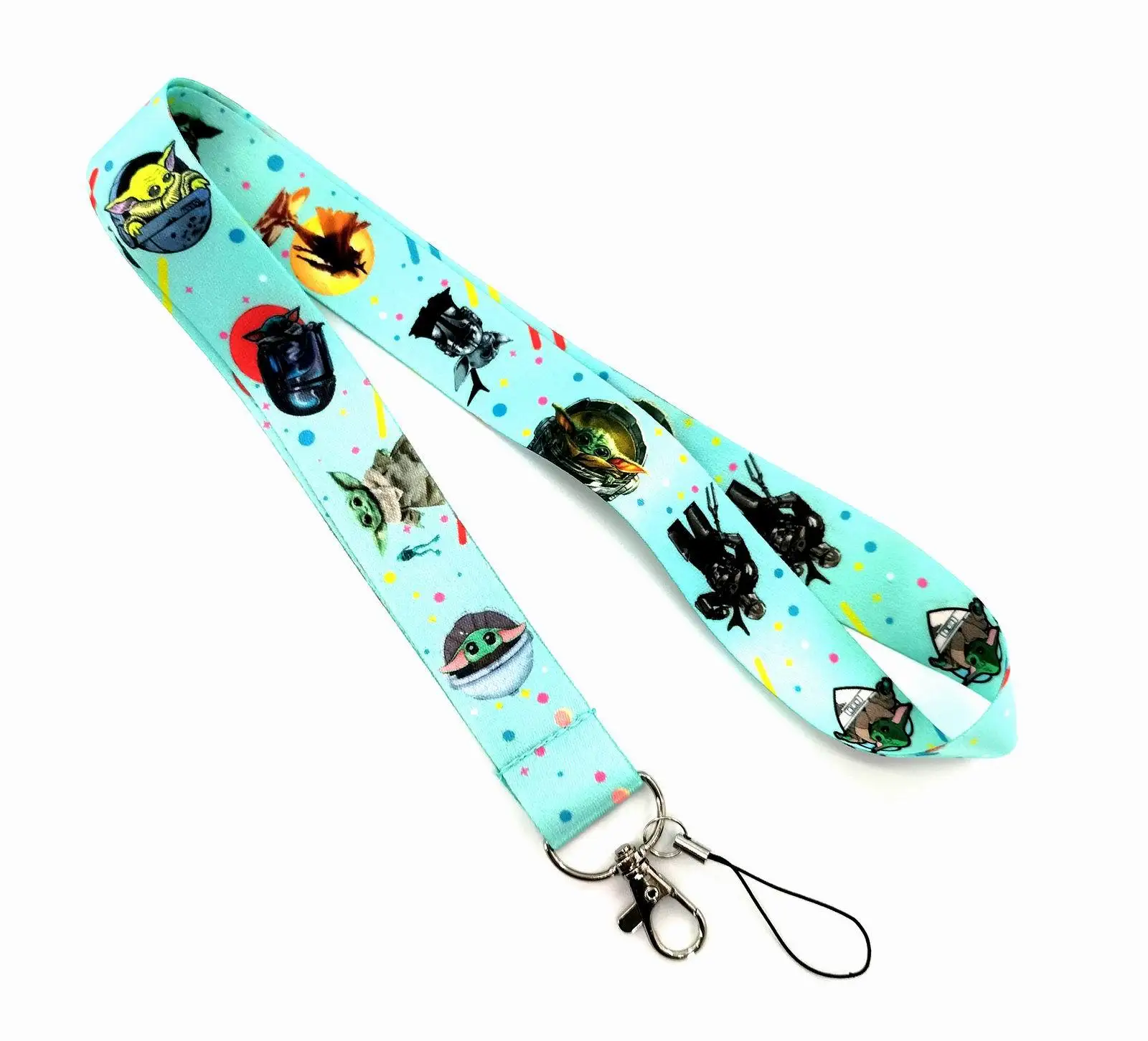 Custom Logo Cute Cartoon Star Baby Yoda Wars Lanyard Wholesale Phone Lanyards Polyester Anti-Lost Promotional Gift Neck Strap