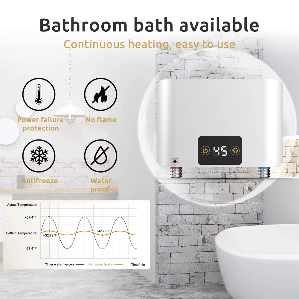 2022 Factory wholesale Hot 110-240v dc Instant Water Heater Tankless Water Heater Electric Water Heaters